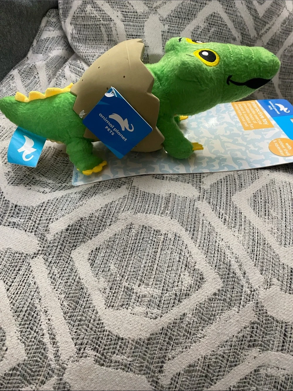 Green Plush Reptile Toy with Shell